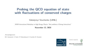 Volodymyr Vovchenko, Probing the QCD equation of state with fluctuations of conserved charges