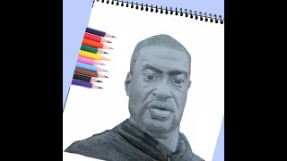 Drawing pencil portrait (George floyd) step by step/رسم بورتريه بالرصاص (جورج فلويد) خطوة بخطوة