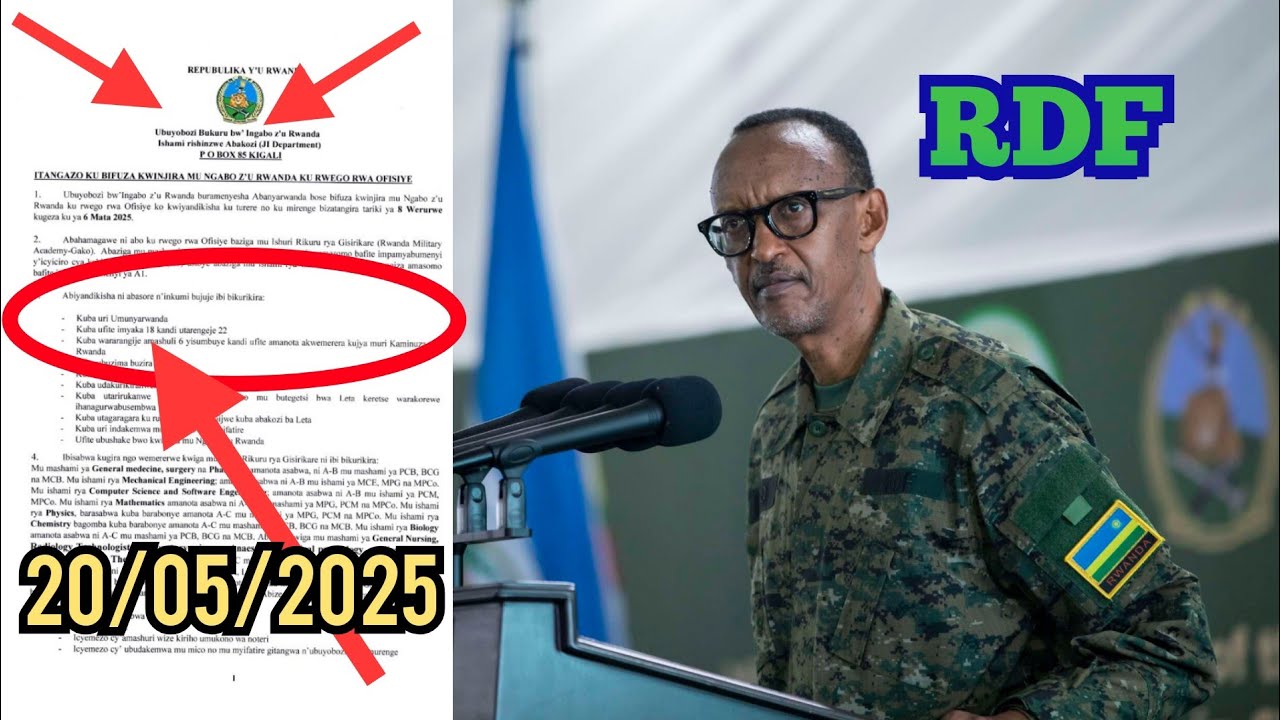 Itangazo Rya Rdf ITANGAZO RYA H.E KAGAME ATANZE AMAHIRWE KUBIFUZA KWINJIRA MUNGABO Z ...