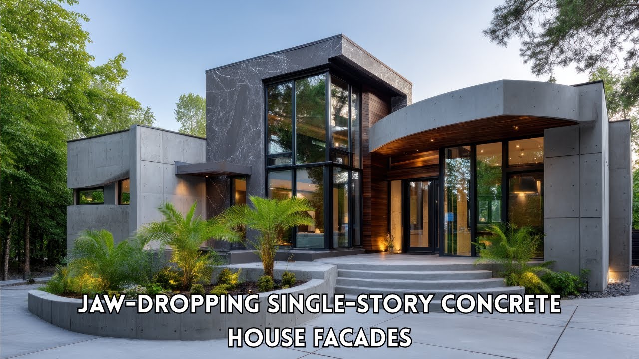 Next Level Modern Living : Jaw Dropping Single Story Concrete House Facades & Design Trends