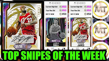TOP SNIPES OF THE WEEK + TOP SNIPE FILTERS IN NBA 2K20! DO THIS RIGHT NOW TO MAKE MILLIONS OF MT!