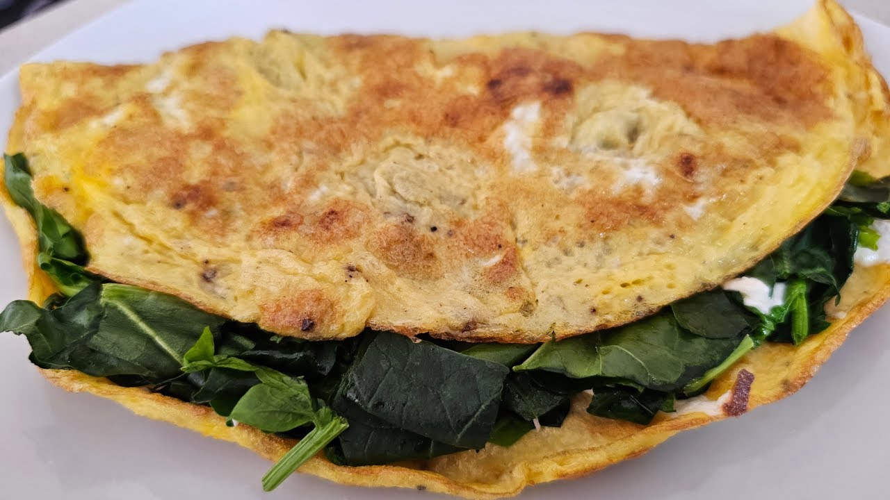🔴 Como hacer Omelette de Espinacas Delicioso: Desayuno Fácil, Nutritivo y Económico 🍳🥬