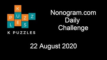 Nonogram.com 22 August 2020 Daily Challenge - playthrough and solution