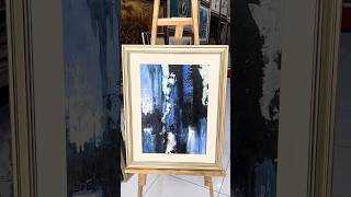 Modern Abstract Composition in Blue &amp; Silver #globalartgallery #abstract #painting #foryou #ytshorts