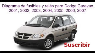 Diagrama de fusibles y relés para Dodge Caravan / 2001 / 2002 / 2003 / 2004 / 2005 / 2006 / 2007. Diagrama de fusibles y relés para Dodge Caravan / 2001 / 2002 / 2003 / 2004 / 2005 / 2006 / 2007.