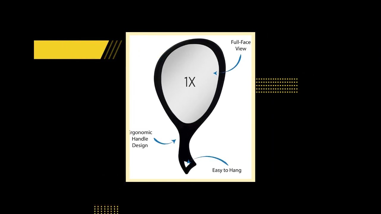 Zadro XL Handheld Mirror, 1X Magnification Teardrop Glass Mirror, Professional Ergonomic Design f...