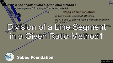 Division of a Line Segment in a Given Ratio-Method1, Math Lecture | Sabaq.pk