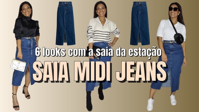 Como usar saia jeans longa ou midi? Temos dicas e inspirações