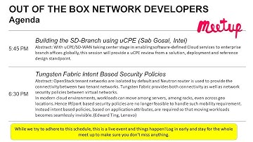 Out of the Box Network Developer Meet up: uCPE  and  Tungsten Fabric Talks