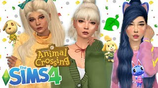  ANIMAL CROSSING SIMS - Sims 4 Create-A-Sim ( CAS ) Rosie, Goldie, and Isabelle Challenge