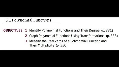5-1 Polynomial Functions part 1 of 2