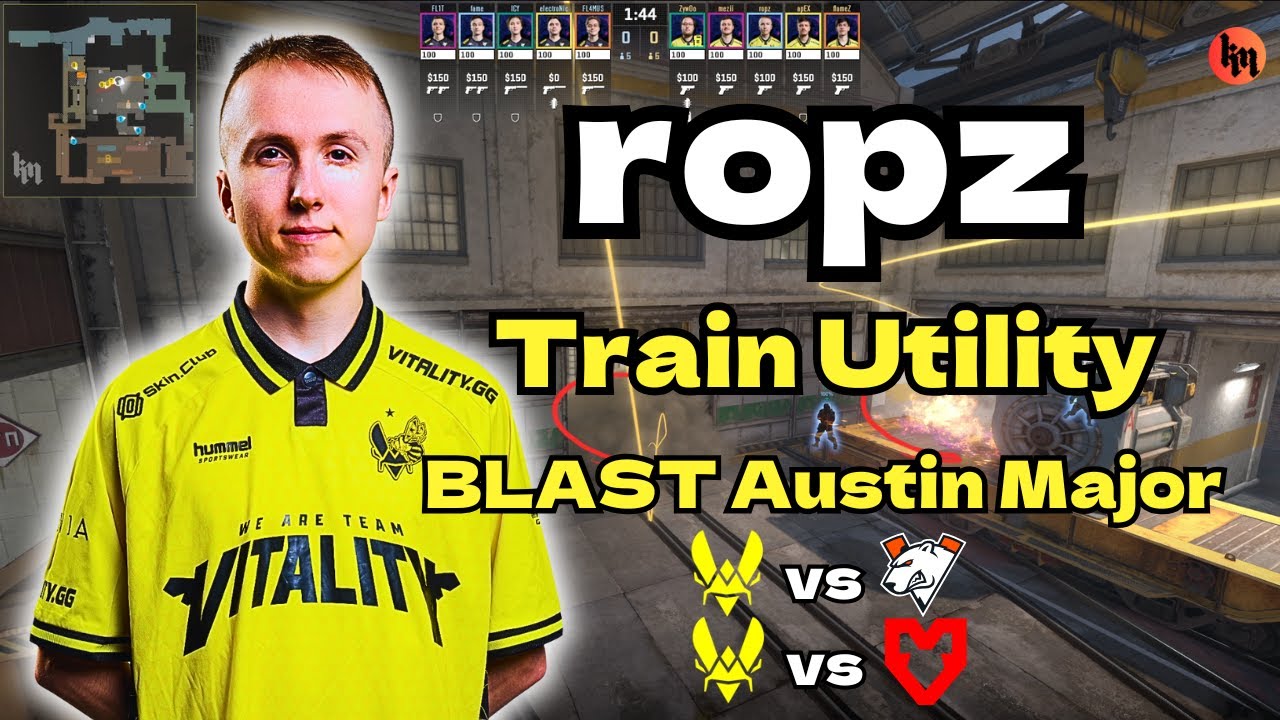 CS2 Utility - ropz (Train) Vitality vs VP/MOUZ | BLAST.tv Austin Major 2025 - Ep.4