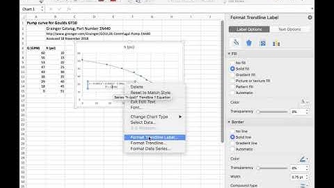 Quick demo of polynomial curve fit with Excel (Macintosh)