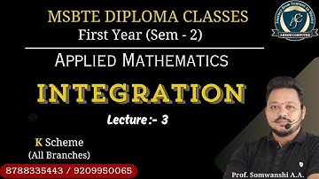 Applied Mathematics | Integration Le 3 | First Year | Sem 2 (All Branches) Diploma Online Classes