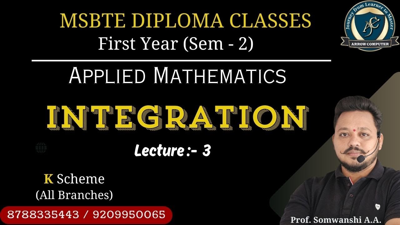 Applied Mathematics | Integration Le 3 | First Year | Sem 2 (All Branches) Diploma Online Classes