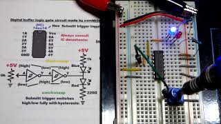 Buffer Made Using 2 NOT Inverter Logic Gates 74HC14 IC