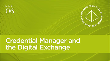 Blue Prism Lab 06 – Credential Manager and the Digital Exchange