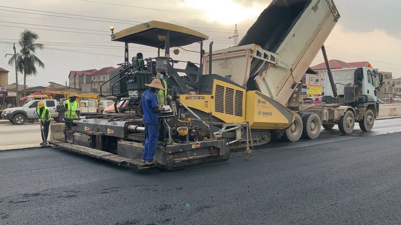 Pokuase Begins Second Asphalting | Ofankor -Pokuase Road Final Asphalt Construction 