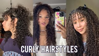 hairstyles for curly hair 💕// tiktoks