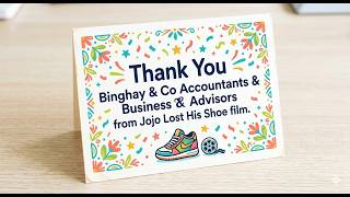 HUGE THANKS to BINGHAY &amp; CO.  ACCOUNTANTS &amp; BUSINESS ADVISORS - Jojo Lost His Shoe Sponsor