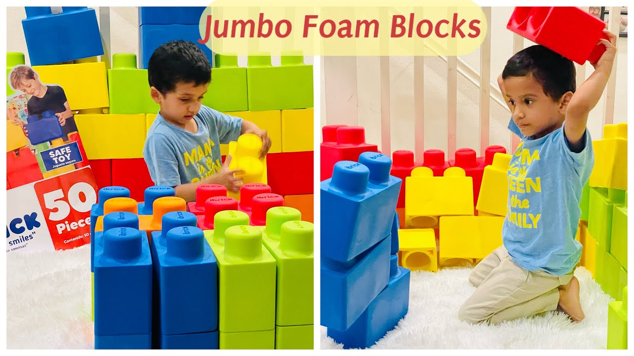 IBRICK 50 Pieces Jumbo Foam Blocks | Unboxing | Kids Palytime - YouTube