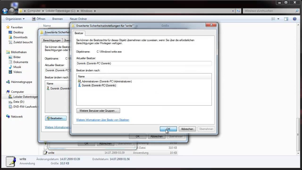New Update Windows: Vollzugriff auf jede Datei