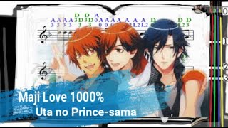 Maji Love 1000% | うたの☆プリンスさまっ♪ | Uta no Prince-sama | Violin SHEET MUSIC [With Fingerings] [Lv 4]