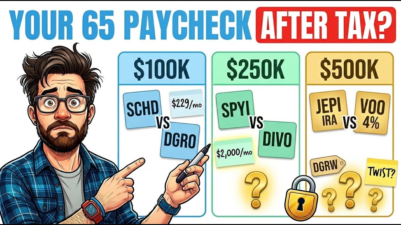 Dividend ETFs at 65: What $100K, $250K and $500K Actually Pay
