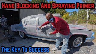 How To Do Bodywork On A Car From Block Sanding & Spraying High Build Primer - 1991 Cadillac Brougham
