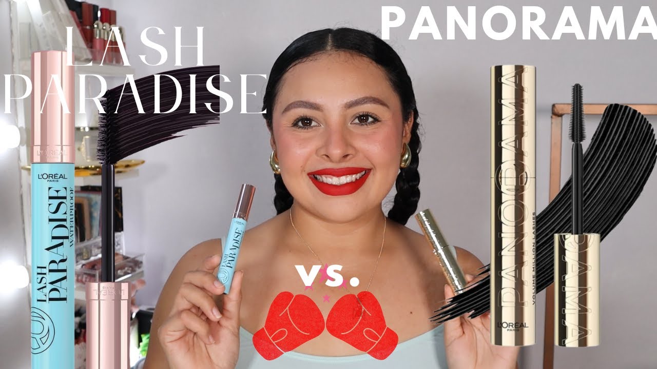 LOREAL MÁSCARA PANORAMA VS. PARADISE (WATERPROOF) en mini pestañas - DIFERENCIAS | HolaLizy 🦋