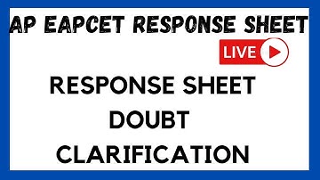 AP EAPCET 2022 RESPONSE SHEET ll KEY AND RESPONSE SHEET DOUBT CLARIFICATION ll