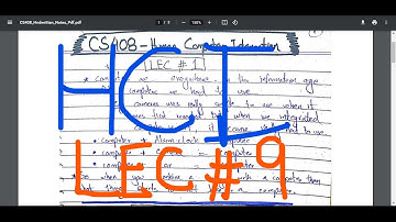 CS408 Human Computer Interaction Short Lecture # 9 | HCI Coursework Help for Semester | UBprogrammer