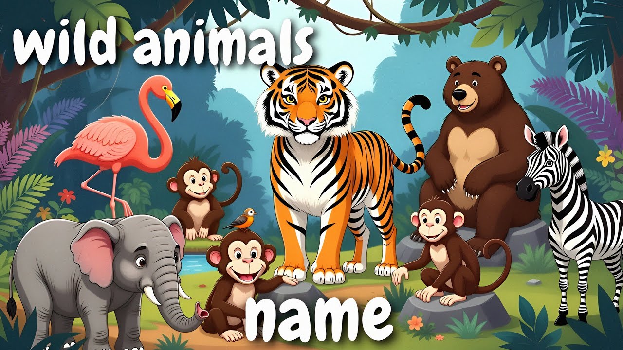 🐯 Wild Animals Names | Learn Wild Animals in English for Kids 🦁🐘