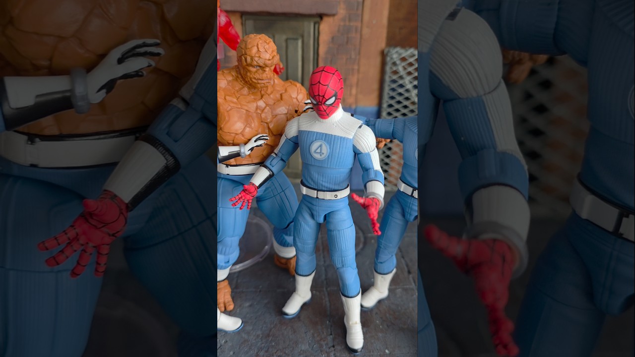 Marvel Legends: Spider-Man Joins the Fantastic 4 Display #marvellegends #spidermanbrandnewday #toys