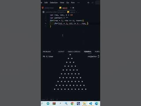 Pyramid Shape | Triangle Star pattern in JavaScript - YouTube