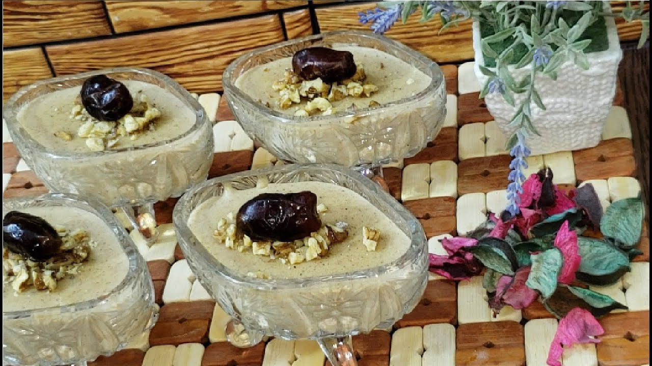 طريقة تحضير مهلبية التمر بالهيل / طريقة تحضير حلويات للمناسبات