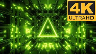 Triangle Vert Scintillant : Fond Dynamique en 3D Ultra HD (Sans Audio)