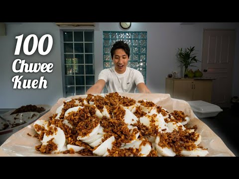 INSANE 100 Chwee Kueh Challenge!   Ultimate Singapore Breakfast Food!   Singapore Street Food!