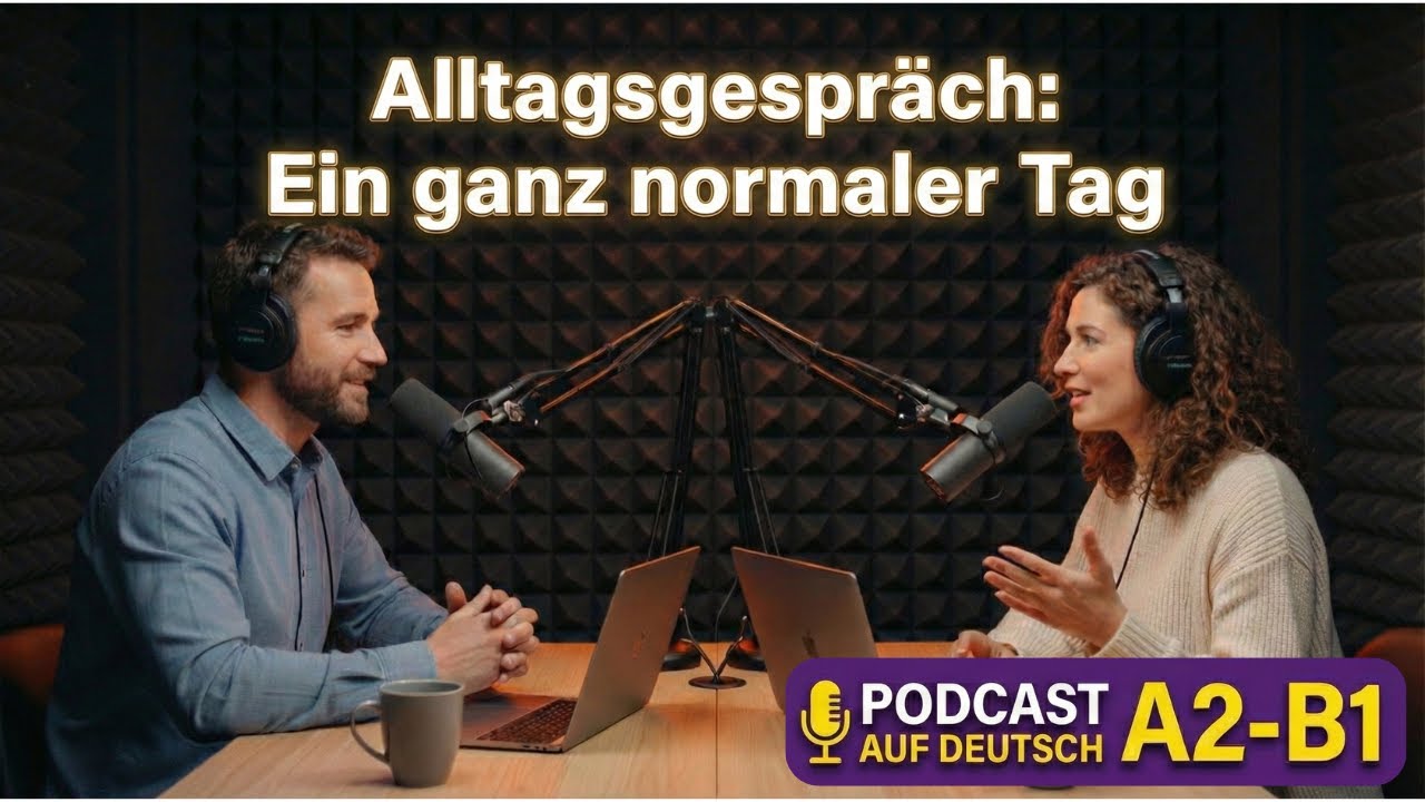 Alltagsgespräch: Ein ganz normaler Tag | German101 Podcast (A2-B1)