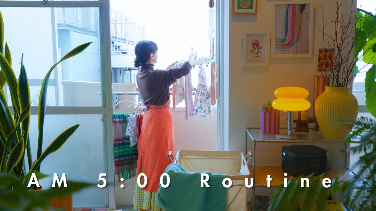 5:00 🌞 Утренний ритуал｜Весенние приготовления в Японии🌸Завтрак для 3 детей｜Имбирный сироп｜Удон🍲