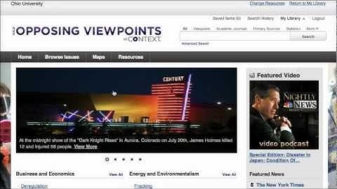 Explore a Topic with the Opposing Viewpoints Research Center