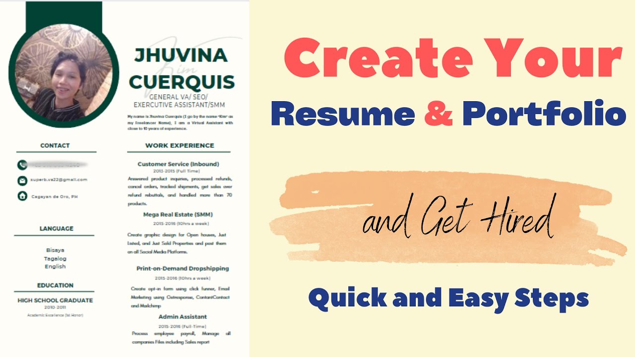 Resume Hack For Beginners Usig Canva - YouTube