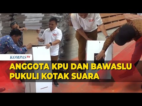 KPU-Bawaslu Bangkalan Uji Kekuatan Kotak Suara Kardus, Seperti Apa Hasilnya?