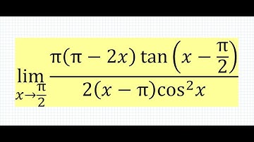 [Trygonometric Limit] lim (x-1) ( π (π - 2x) tan (x - π/2) / 2 (x-π)cos^2x)