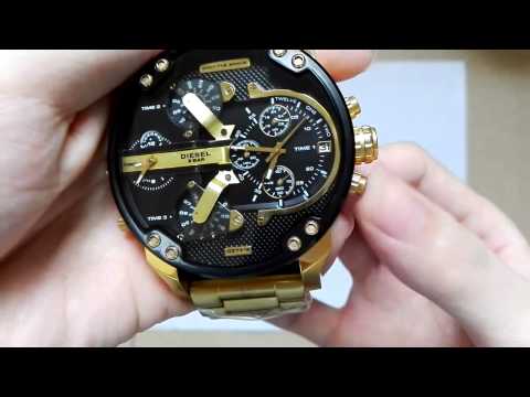 Relogio Diesel Dz7333 Mr. Daddy Preto Dourado