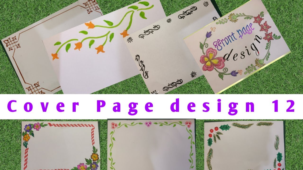 Cover Page design 12/Simple Border design for assignment or project work/ Brush pen drawing