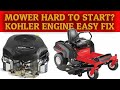 Kohler Lawn Equipment Hard Starting Fix - Zero Turn Mower Choke Adjustment