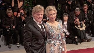 Robert Redford and Jane Fonda on the red carpet for the Premiere of Our Souls at Night in Venice