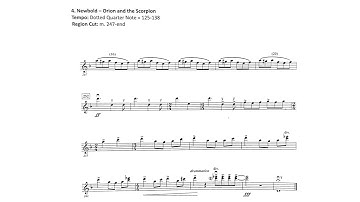 excerpt from Orion and the Scorpion, by Soon Hee Newbold, violin part (audition tempo)