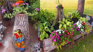 Wonderful DIY Tree Log Planter Ideas | Outdoor Log Planters